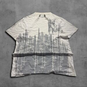 Y2K Relaxed Carbon Black Afflition Cementery Graphic Streetwear Grunge Tee